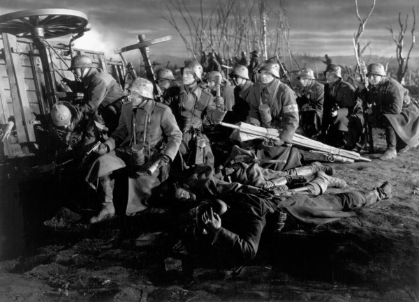 Military Battle Scene, on-set of the Film, "The Road Back", Universal Pictures, 1937