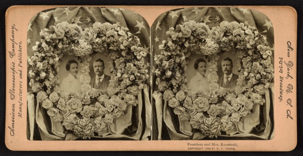 President and Mrs. Roosevelt, Stereo Card, R. Y. Young, American Stereoscopic Company, 1902