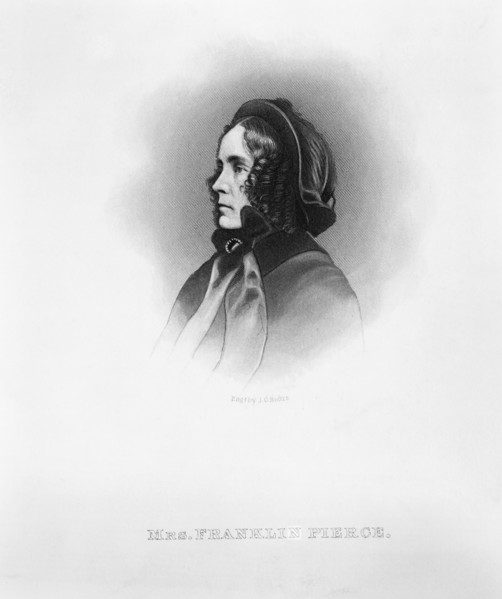 Mrs. Franklin Pierce (1806-63), Head and Shoulders Portrait Facing Left, Engraving by John Chester Buttre, 1886