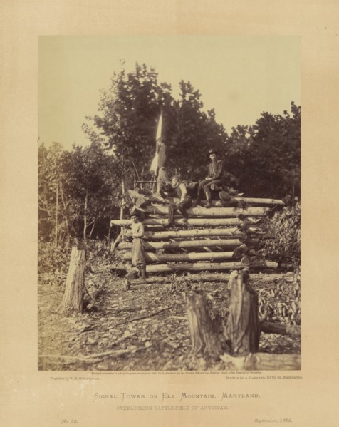 Signal Tower on Elk Mountain, Overlooking Battle-Field of Antietam, Maryland, Alexander Gardner, September 1862
