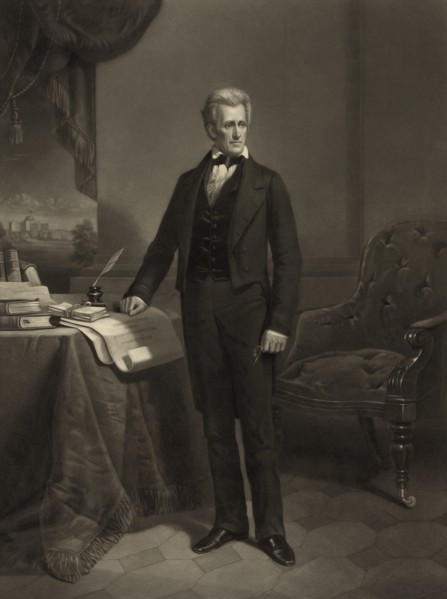 Andrew Jackson (1767-1845), Seventh President of the United States, Full-Length Portrait, Engraved by Alexander H. Ritchie from a Painting by Dennis M. Carter, 1860