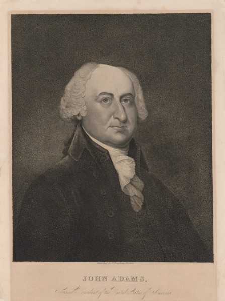 John Adams (1735-1826), Second President of the United States, Head and Shoulders Portrait, Published by N. Dearborn, Boston