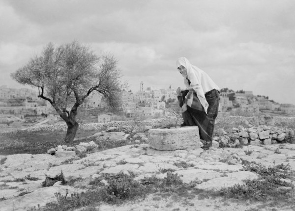 Woman Retrieving Water from Well, Bethlehem, West Bank, Matson Photo Service, March 1945