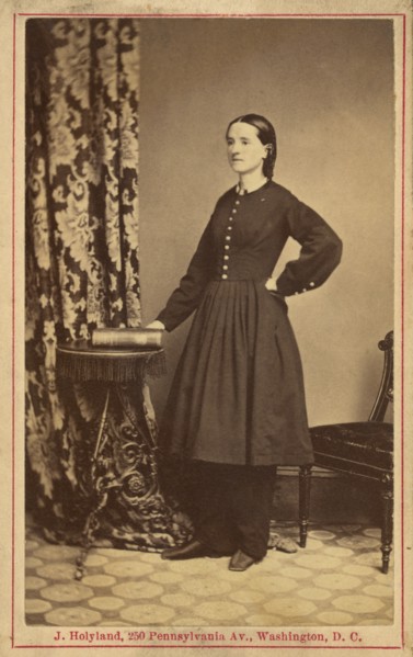 American Civil War Surgeon Mary Edwards Walker, Full-Length Portrait, by John Holyland, 1860's