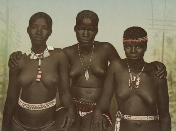 The Three Graces, Zulu Girls, South Africa, Photochrome Print, George Washington Wilson, 1890's