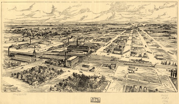 Bird's Eye View of South Milwaukee, Binner Engraving Co., 1907