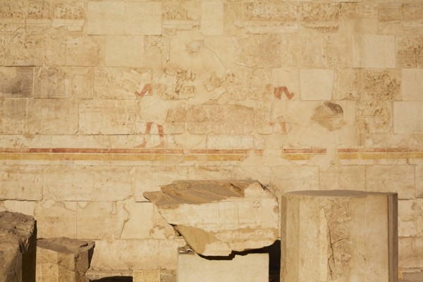 Hieroglyphics on Wall, Temple of Hatshepsut, Luxor, Egypt
