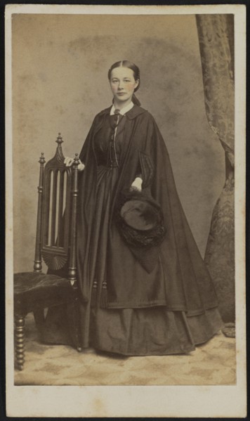 Carrie Nichols Lacy (1838-98), Union Army Nurse during American Civil War, Full-Length Standing Portrait by Henry Ulke, Washington, D.C., USA, 1865