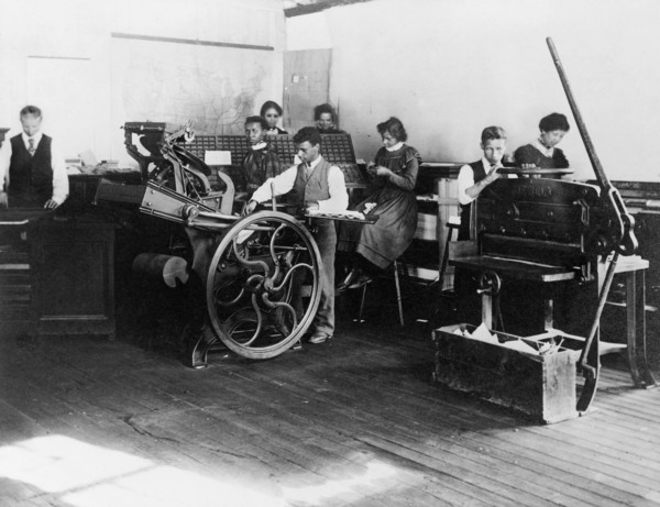 Students Printing with Printing Presses, Claflin University, Orangeburg, South Carolina, USA, 1899