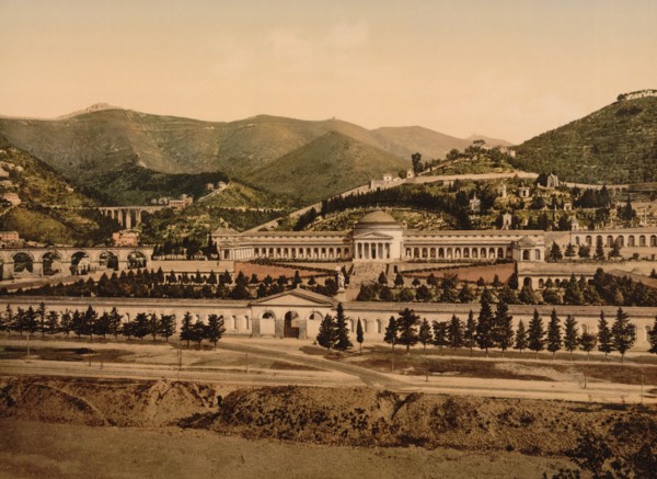 Monumental Cemetery of Staglieno, Cimitero Monumentale di Staglieno, Genoa, Italy, Photochrome Print, Detroit Publishing Company, 1900