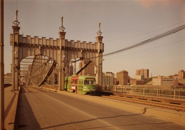 Smithfield Street Bridge, Spanning Monongahela River on Smithfield Street, Pittsburgh, Pennsylvania, USA, Jack E. Boucher, 1960's