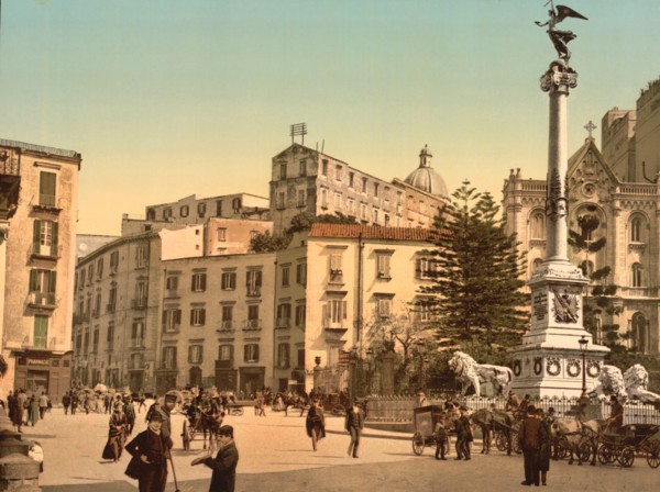 Piazza dei Martiri, Naples, Italy, Photochrome Print, Detroit Publishing Company, 1900