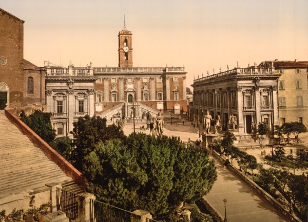 The Capitoline, Rome, Italy, Photochrome Print, Detroit Publishing Company, 1900