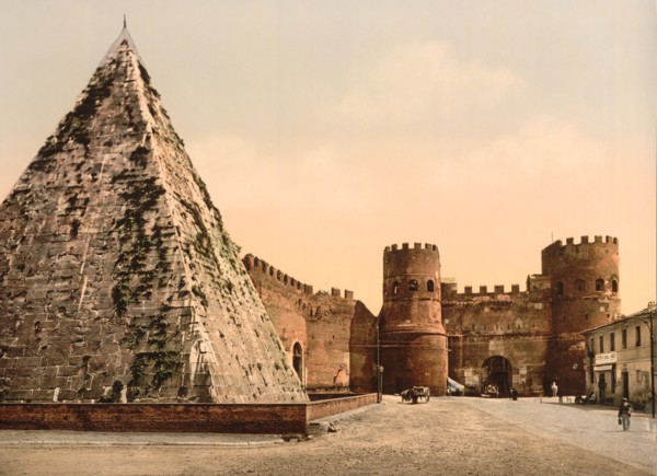 St. Paul's Gate, Rome, Italy, Italy, Photochrome Print, Detroit Publishing Company, 1900