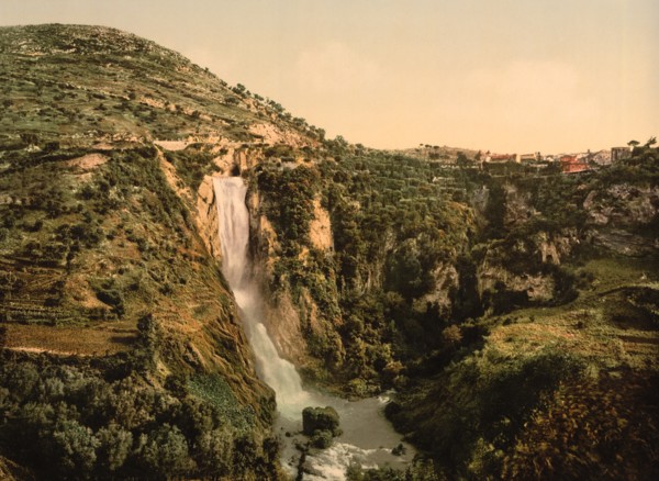 Great Cascade, Tivoli, Italy, Photochrome Print, Detroit Publishing Company, 1900