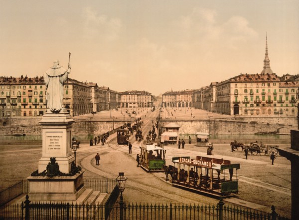 Victor Emmanuel Place (Piazza Vittorio Veneto), Turin, Italy, Photochrome Print, Detroit Publishing Company, 1900