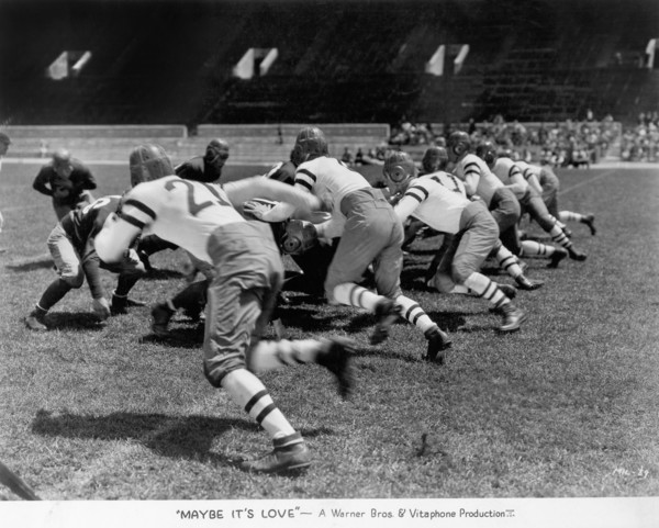 Football Game, on-set of the Film, "Maybe it's Love", Warner Bros., 1930