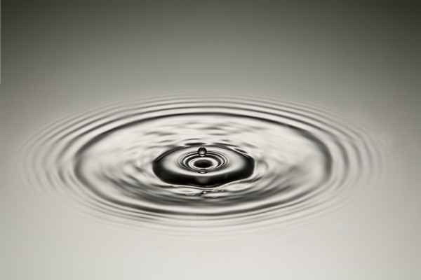 Drop of Water Creating Ripples