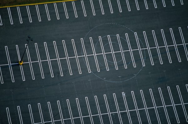 Empty Parking Lot, High Angle View