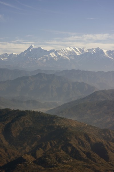 Himalayas in Distance, Northern India