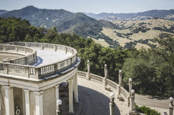 View of Hearst Castle Grounds, San Simeon, California, USA