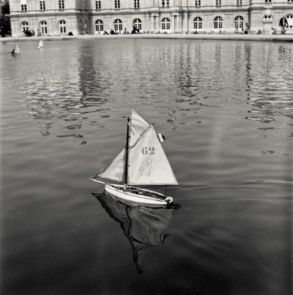 Toy Sailboat in Pond, Jardin du Luxembourg, Paris, France