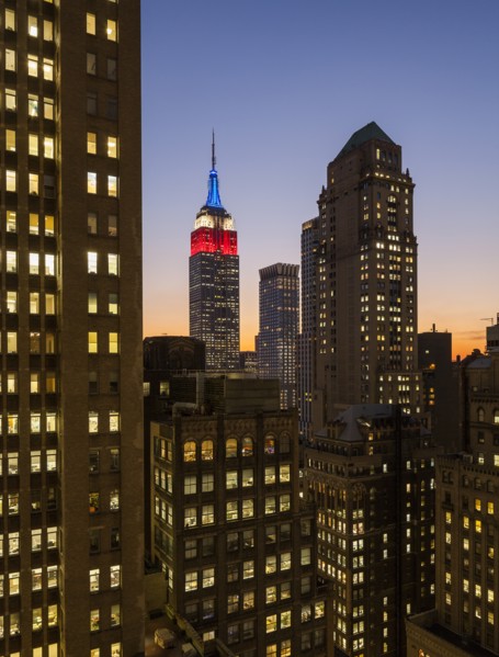 Midtown Skyline with Empire State Building at Dusk, New York City, USA