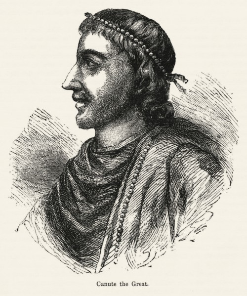 Canute the Great, Illustration from John Cassell's Illustrated History of England, Vol. I from the earliest period to the reign of Edward the Fourth, Cassell, Petter and Galpin, 1857