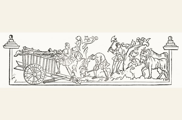 Anglo-Saxon Calendar, February, pre-Norman Conquest of 1066, Illustration from John Cassell's Illustrated History of England, Vol. I from the earliest period to the reign of Edward the Fourth, Cassell...