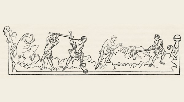 Anglo-Saxon Calendar, March, pre-Norman Conquest of 1066, Illustration from John Cassell's Illustrated History of England, Vol. I from the earliest period to the reign of Edward the Fourth, Cassell, P...