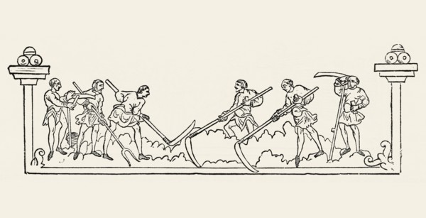 Anglo-Saxon Calendar, July, pre-Norman Conquest of 1066, Illustration from John Cassell's Illustrated History of England, Vol. I from the earliest period to the reign of Edward the Fourth, Cassell, Pe...