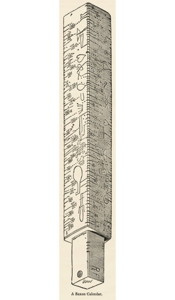 A Saxon Calendar, Illustration from John Cassell's Illustrated History of England, Vol. I from the earliest period to the reign of Edward the Fourth, Cassell, Petter and Galpin, 1857