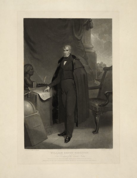 William Henry Harrison (1773-1841), Late President of the United States, Engraving by John Sartain from a Painting by James R. Lambdin, 1841