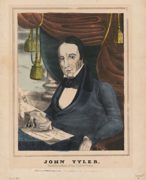 John Tyler, Tenth President of the United States, Lithograph, Published by H. Robinson, 1840's