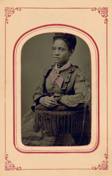 Laura A. Moore Westbrook, African American Educator, Half-Length Seated Portrait, Tintype Photograph, 1870's