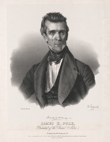 James K. Polk, President of the United States, from life on stone by Chas. Fenderich, Lithograph, N. Nagel's Lith. Print, N.Y. 1845