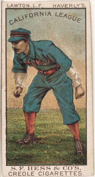 Lawton, L.F., San Francisco Haverlys, California League, Baseball Card Portrait, S.F. Hess & Co's., 1888