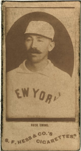 Buck Ewing, New York Giants, Baseball Card Portrait, S.F. Hess & Co's., 1889