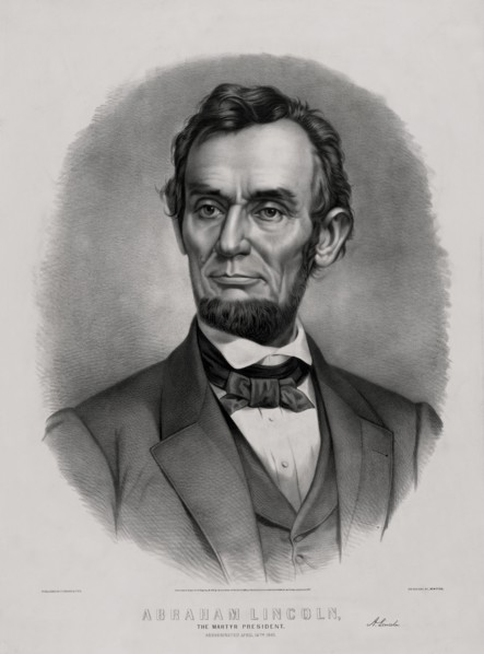 Abraham Lincoln, The Martyr President, Assassinated April 14, 1865, Published by Currier & Ives, New York, 1865