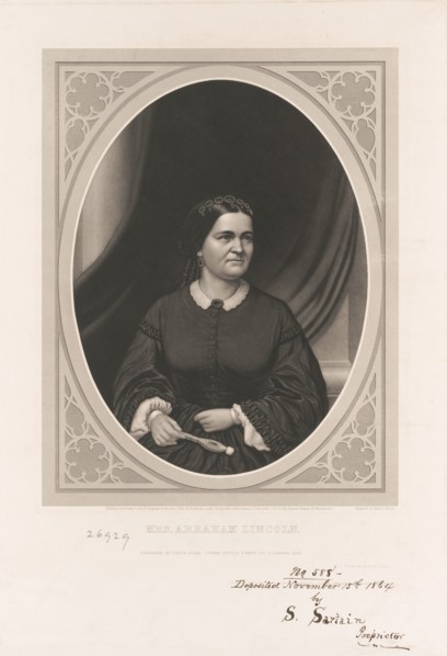Half-Length Portrait of Mrs. Abraham Lincoln, Engraving by Samuel Sartain, Published by Rice & Allen, 1864