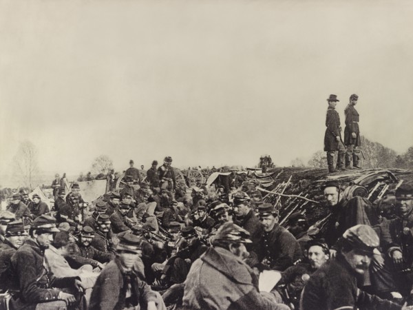 Union Soldiers Entrenched along the West Bank of the Rappahannock River, Fredericksburg, Virginia, USA, Photograph by Andrew J. Russell, December 1862