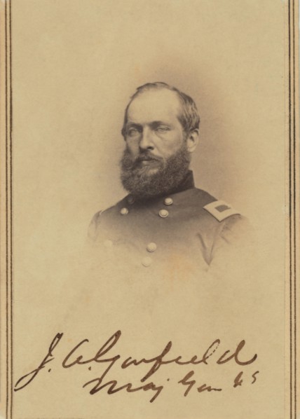 James A. Garfield (1831-81), 20th President of the United States, Head and Shoulders Portrait as Brigadier General during American Civil War, Carte de visite, 1865