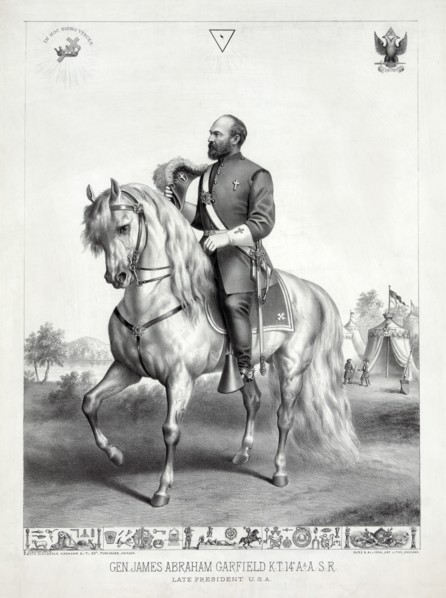 Gen. James Abraham Garfield K.T. 14 A. & A.S.R. late president U.S.A., Lithograph, Kurz & Allison, 1882
