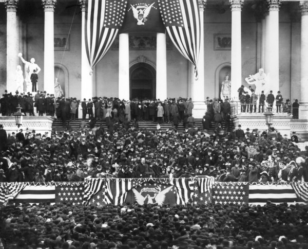 Crowd Gathered for U.S. President Grover Cleveland's Second Inauguration, U.S. Capitol, Washington, DC, USA, Brady-Handy Collection, March 4, 1893
