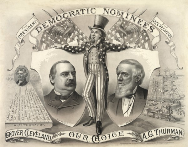 Our Choice, Grover Cleveland, A.G. Thurman, Democratic Nominees for President and Vice President, Campaign Poster, Lithograph, Kurz & Allison, 1888