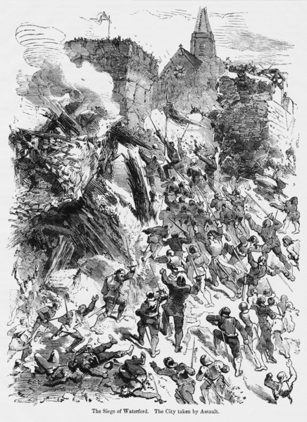 The Siege of Waterford, The City taken by Assault, Illustration from John Cassell's Illustrated History of England, Vol. I from the earliest period to the reign of Edward the Fourth, Cassell, Petter a...