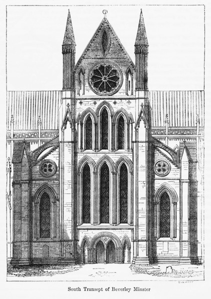South Transept of Beverly Minister, Illustration from John Cassell's Illustrated History of England, Vol. I from the earliest period to the reign of Edward the Fourth, Cassell, Petter and Galpin, 1857