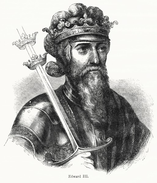 Edward III, King of England 1327-77, Illustration from John Cassell's Illustrated History of England, Vol. I from the earliest period to the reign of Edward the Fourth, Cassell, Petter and Galpin, 185...