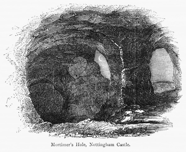 Mortimer’s Hole, Nottingham Castle, the Capture of Roger Mortimer, 1st Earl of March, by Edward III, Illustration from John Cassell's Illustrated History of England, Vol. I from the earliest period to...