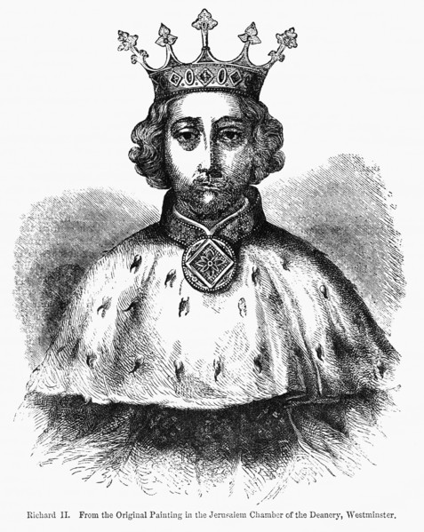 Richard II, King of England 1377-99, From the Original Painting in the Jerusalem Chamber of the Deanery, Westminster, Illustration from John Cassell's Illustrated History of England, Vol. I from the e...